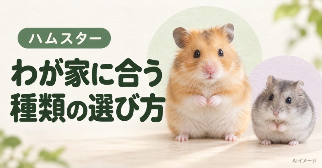 ハムスター：わが家に合う種類の選び方（AI生成イメージ）