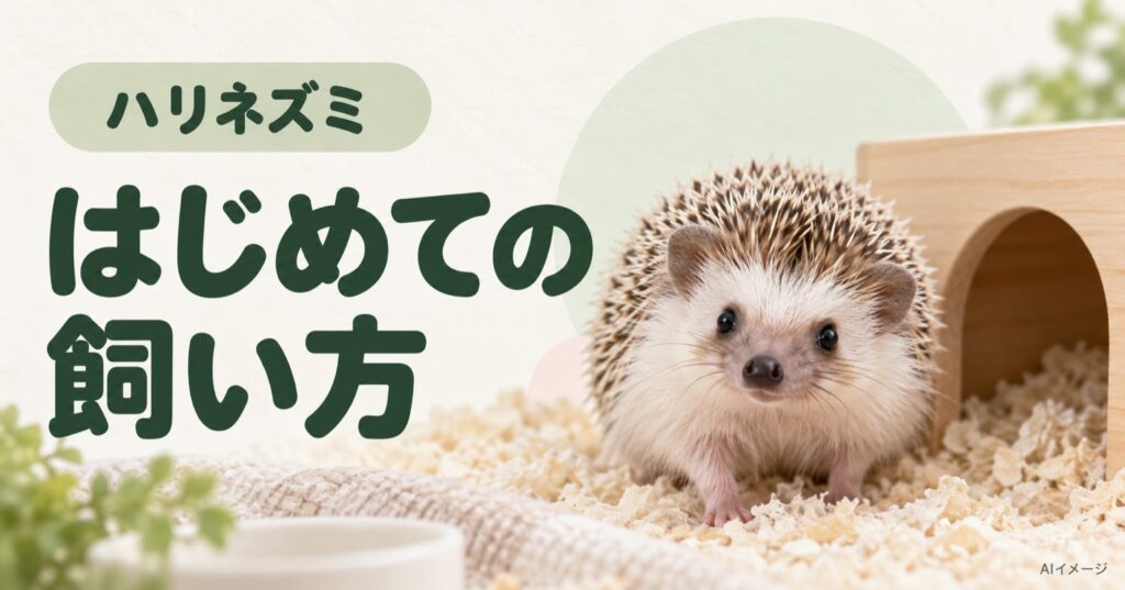 ハリネズミ：はじめての飼い方（AI生成イメージ）