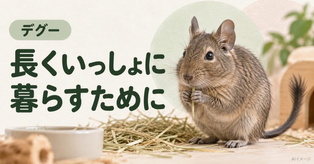 デグー：長くいっしょに暮らすために（AI生成イメージ）