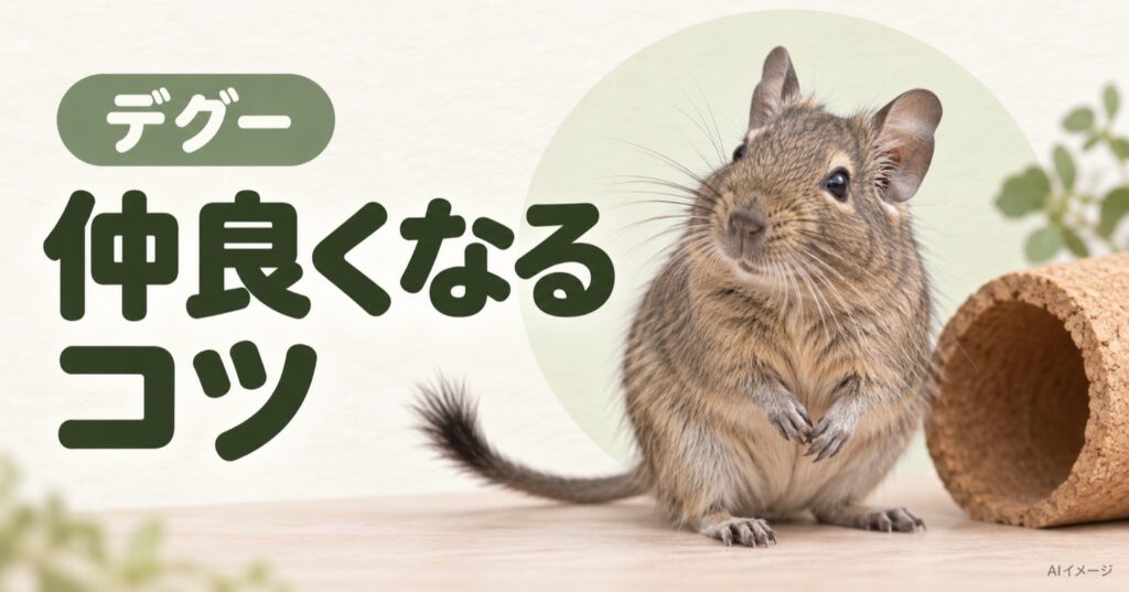 デグー：仲良くなるコツ（AI生成イメージ）