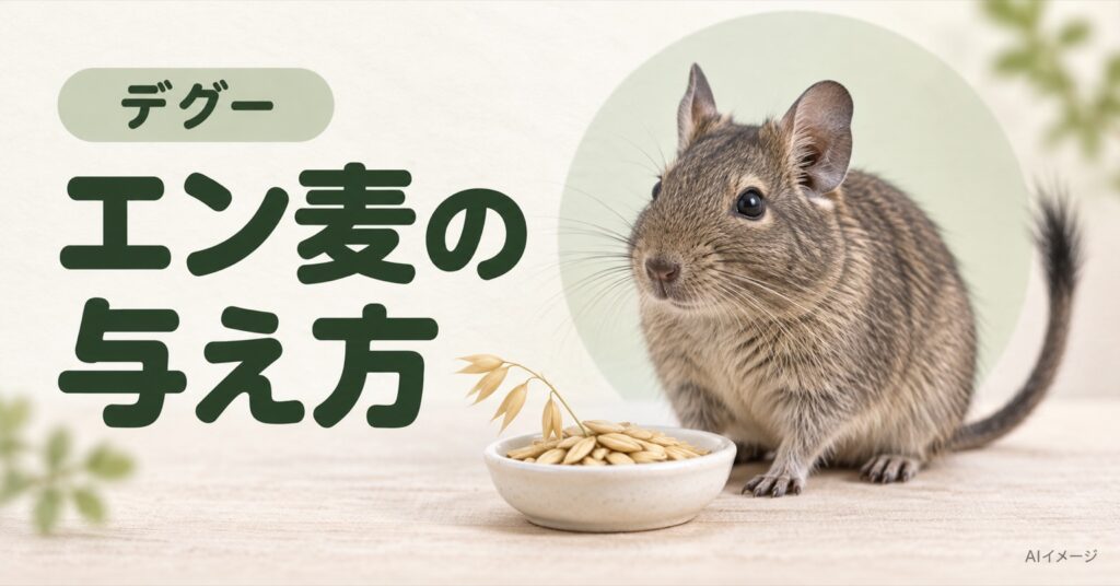 デグー：エン麦の与え方（AI生成イメージ）