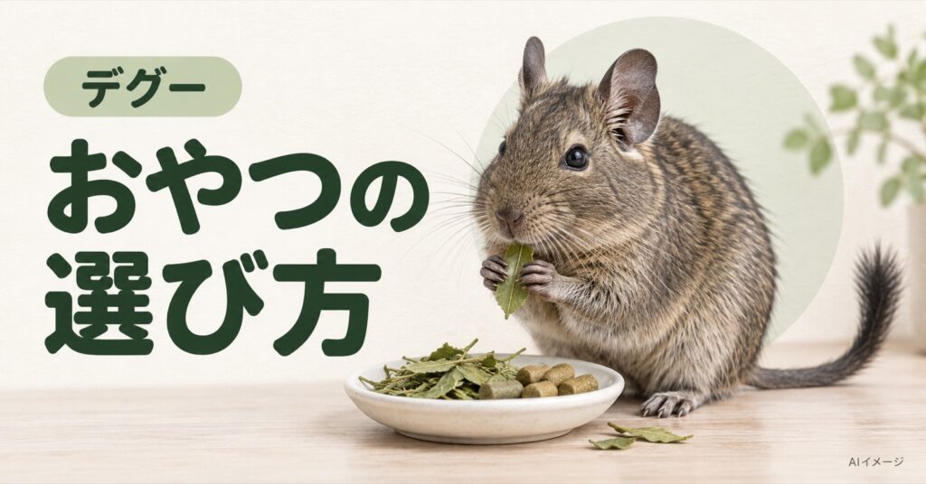 デグー：おやつの選び方（AI生成イメージ）