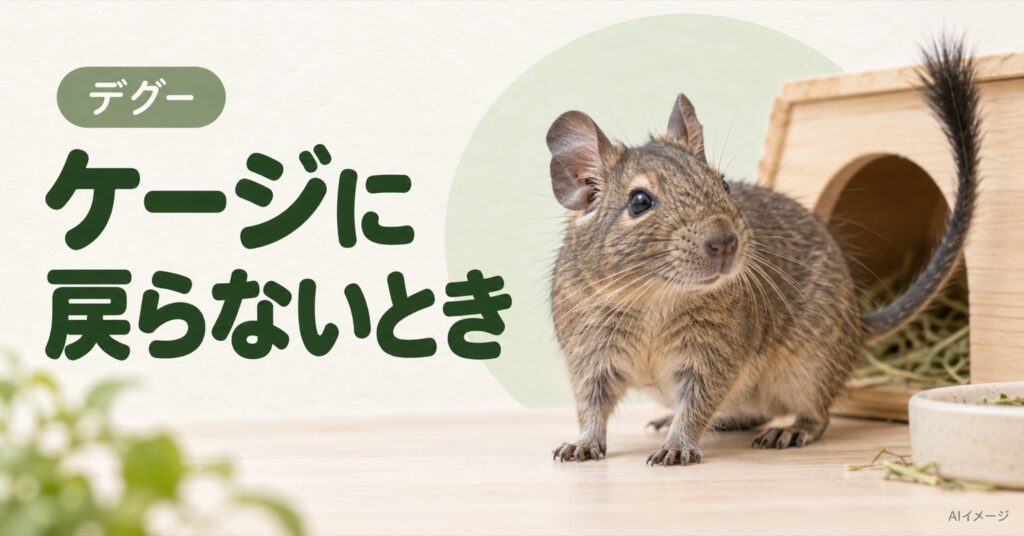 デグー：ケージに戻らないとき（AI生成イメージ）