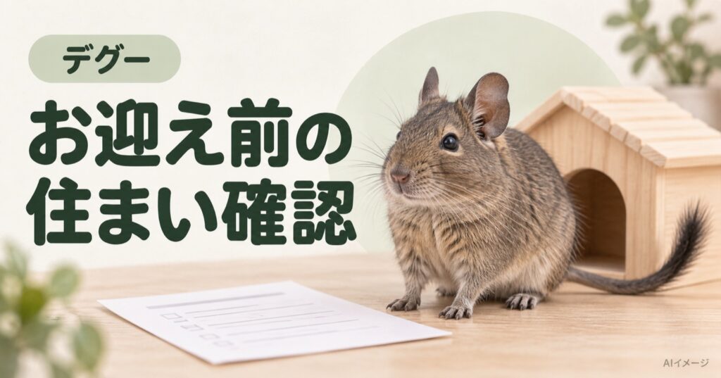 デグー：お迎え前の住まい確認（AI生成イメージ）