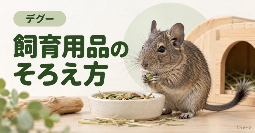 デグー：飼育用品のそろえ方（AI生成イメージ）
