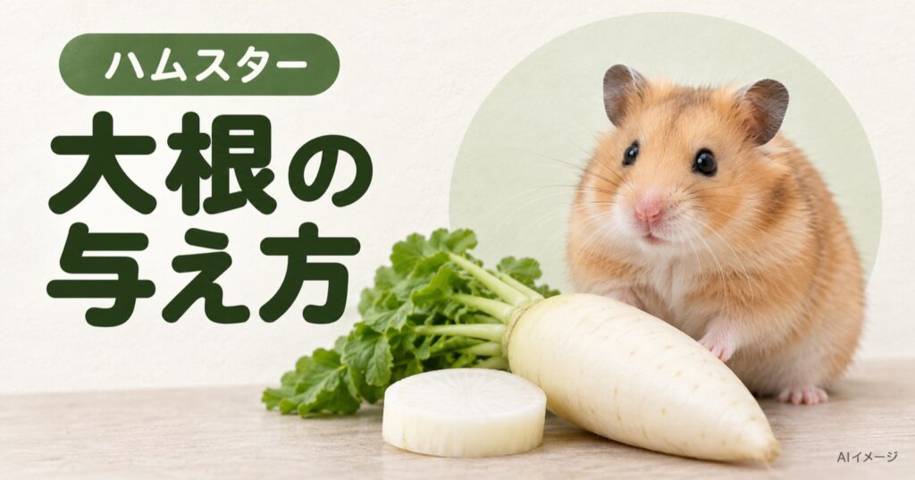 ハムスター:大根の与え方(AI生成イメージ)