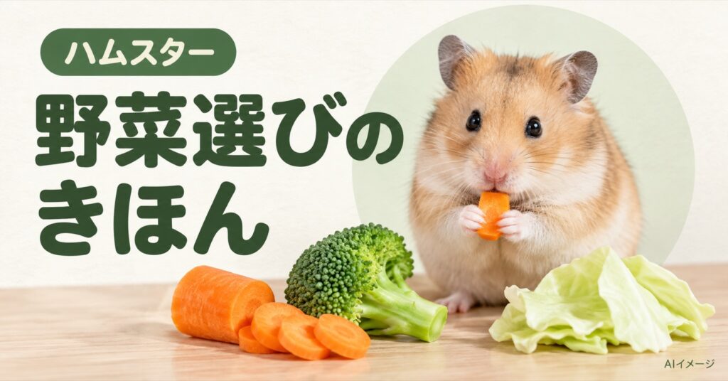 ハムスター:野菜選びのきほん(AI生成イメージ)