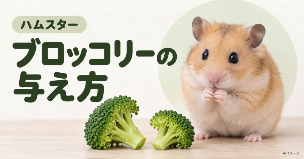 ハムスター:ブロッコリーの与え方(AI生成イメージ)
