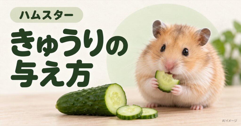 ハムスター:きゅうりの与え方(AI生成イメージ)