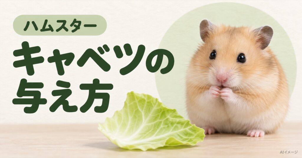 ハムスター:キャベツの与え方(AI生成イメージ)