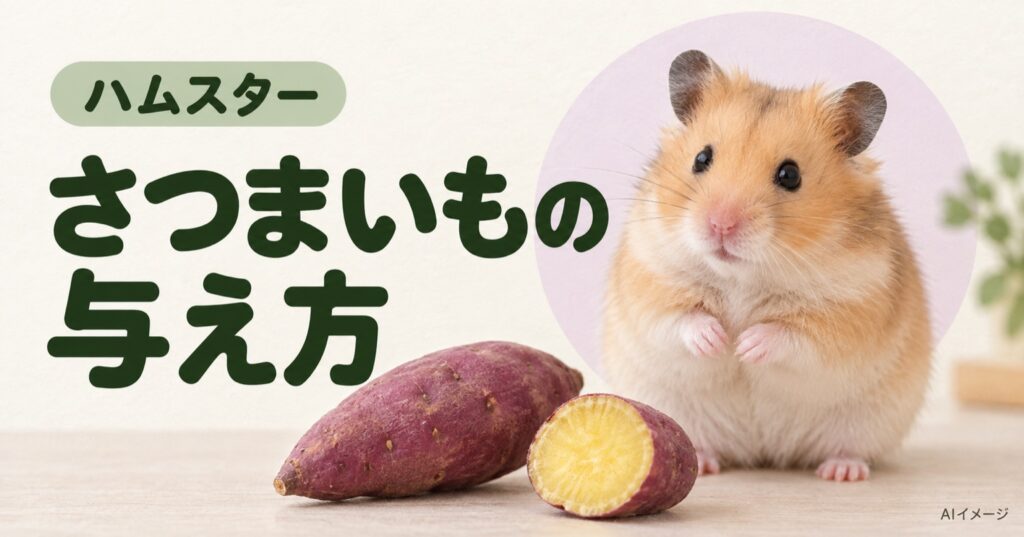 ハムスター:さつまいもの与え方(AI生成イメージ)