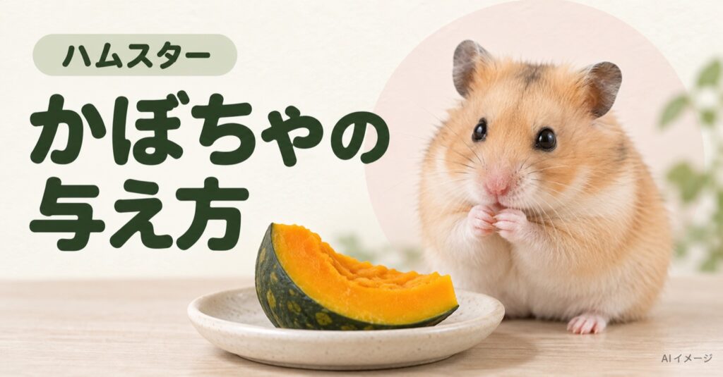 ハムスター:かぼちゃの与え方(AI生成イメージ)