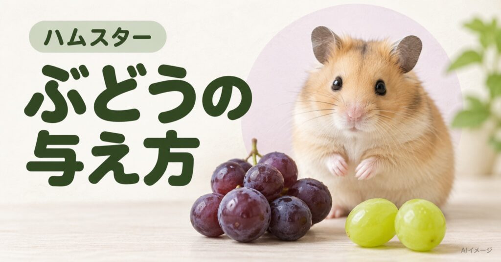 ハムスター:ぶどうの与え方(AI生成イメージ)