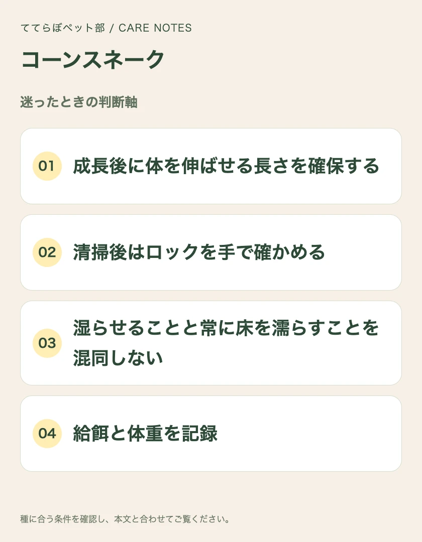 コーンスネークの迷ったときの判断軸