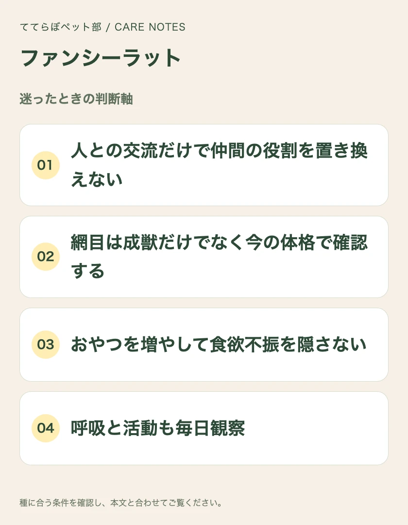 ファンシーラットの迷ったときの判断軸