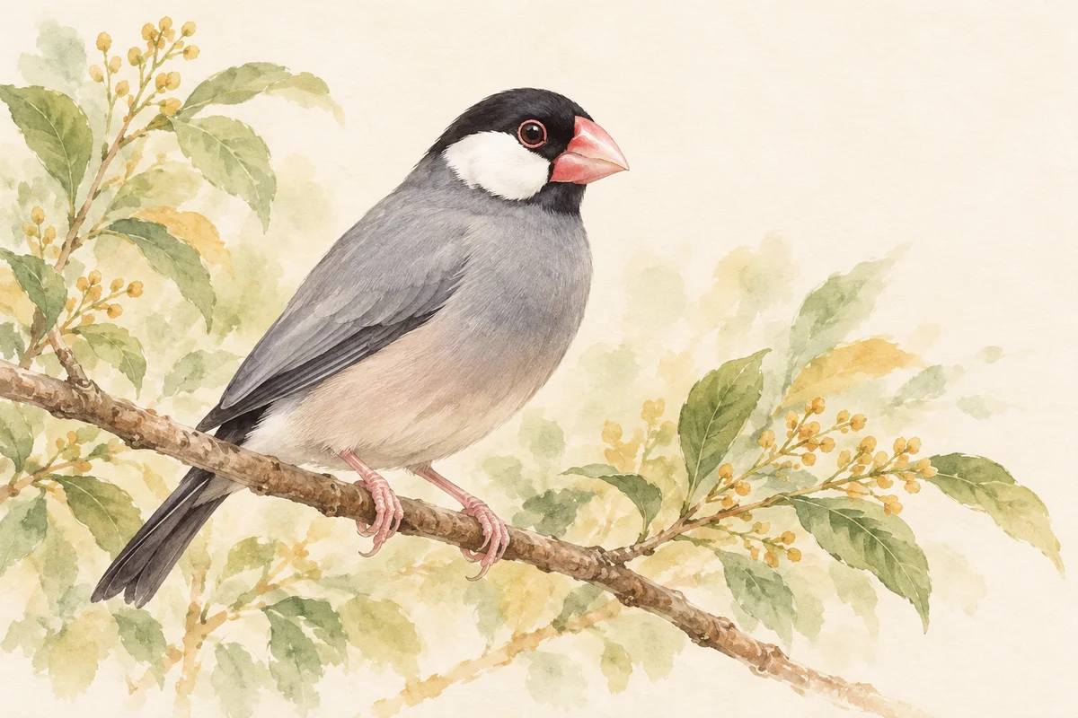文鳥の水彩イラスト
