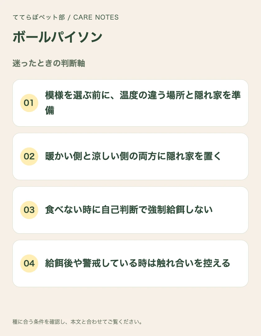 ボールパイソンの迷ったときの判断軸