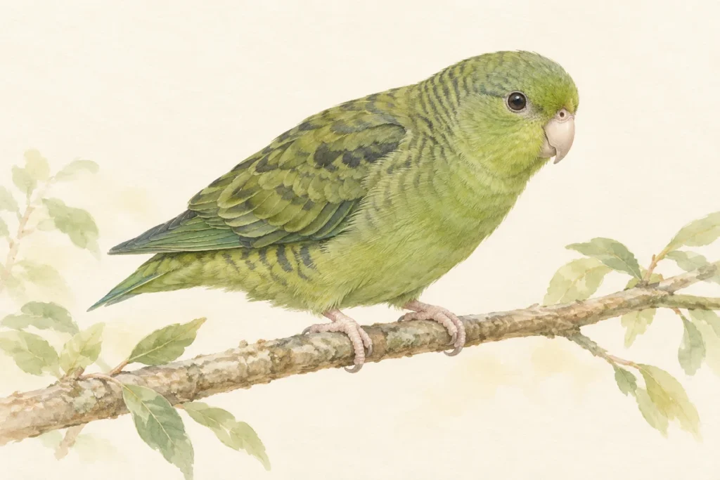 サザナミインコの水彩イラスト