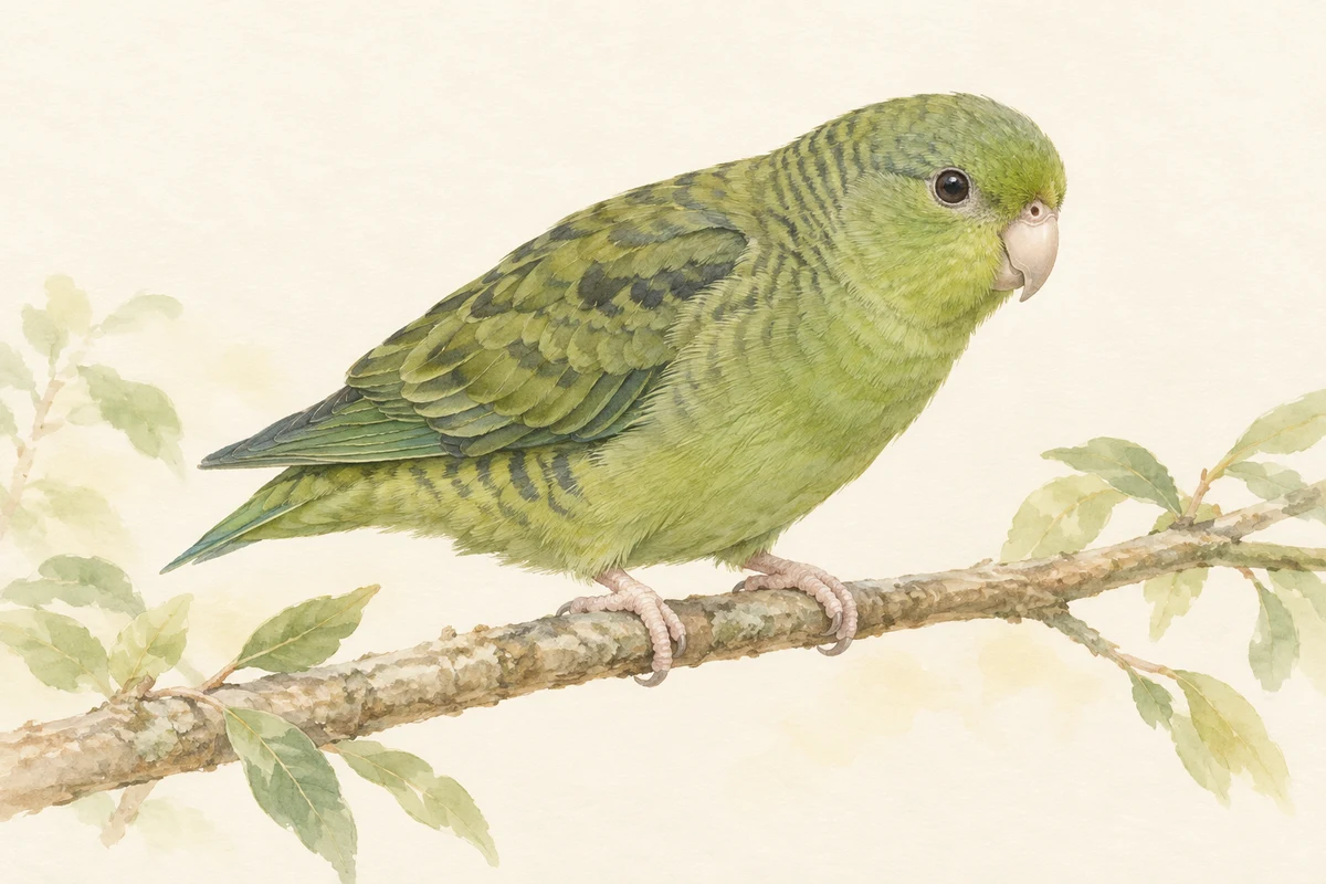 サザナミインコの水彩イラスト