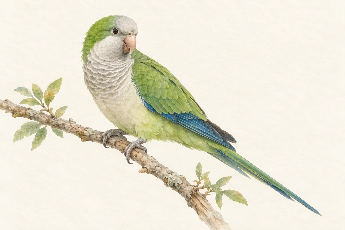 オキナインコの水彩イラスト